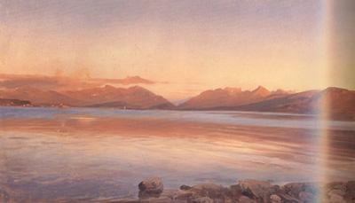 Johann Gottfried Steffan Evening Twilight at the Lake of Zurich (nn02)
